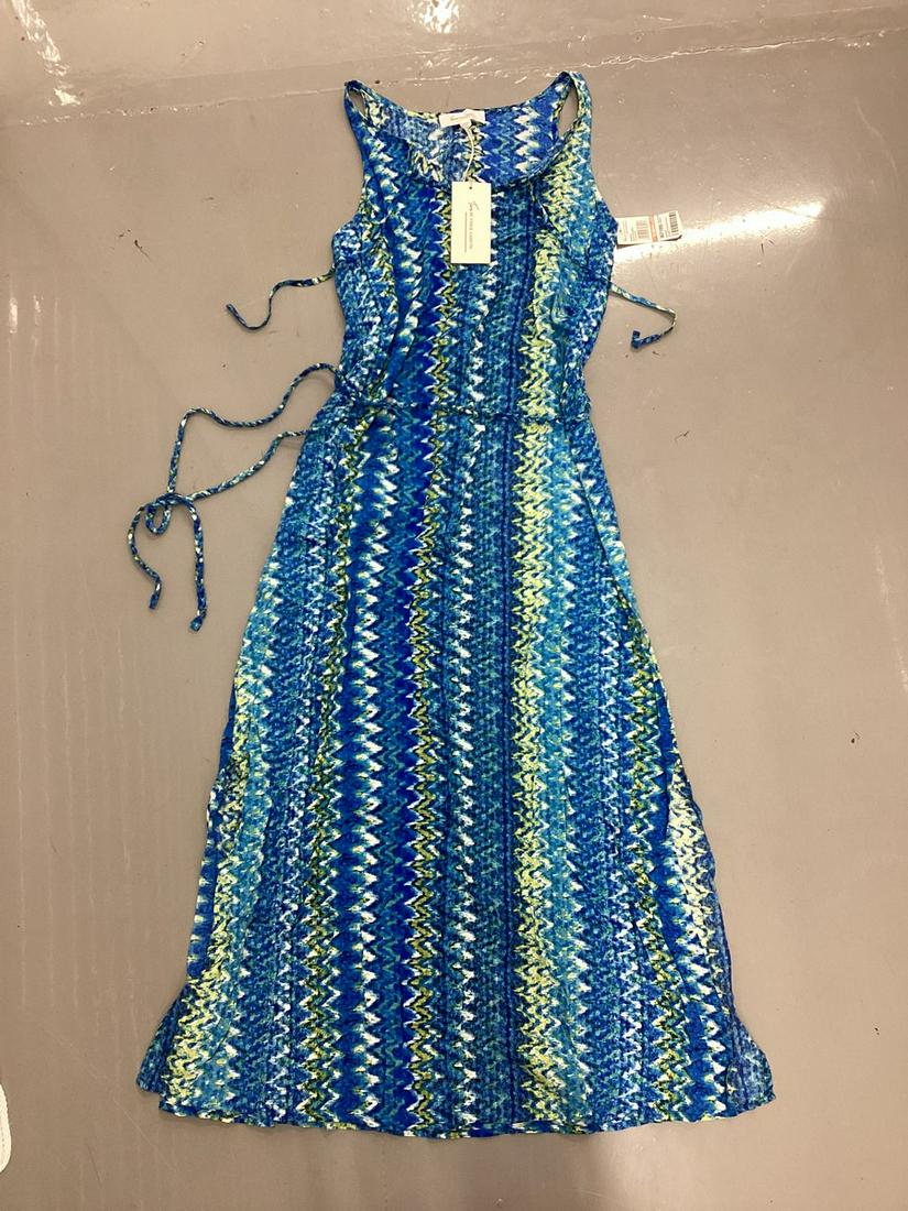 New With Tags Two by vince Camuto Long Side Slit Belted Multi color Dress Size XS: New With Tags Two by vince Camuto Long Side Slit Belted Multi color Dress Size XS