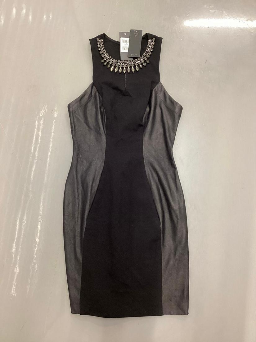 NWT Guess Rhinestone Collar Accent Dress in Jet Black Size 4: NWT Guess Rhinestone Collar Accent Dress in Jet Black Size 4