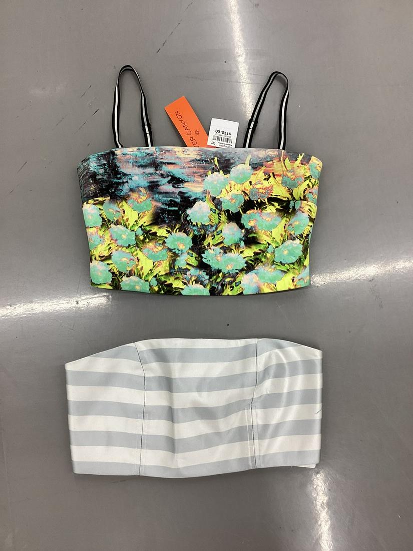 NWT Clover Canyon Multi Color Crop Top & Katie Ermilio Bandeau: NWT Clover Canyon Multi Color Crop Top & Katie Ermilio Bandeau