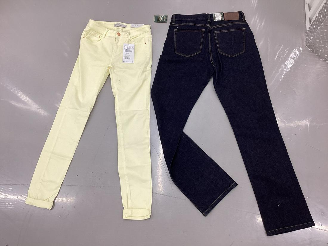NWT LRL Ralph Lauren Jeans & NWT Trafaluc Light Yellow Jeans Both Size 2 (Small Spot on Yellow: NWT LRL Ralph Lauren Jeans & NWT Trafaluc Light Yellow Jeans Both Size 2 (Small Spot on Yellow Jeans)