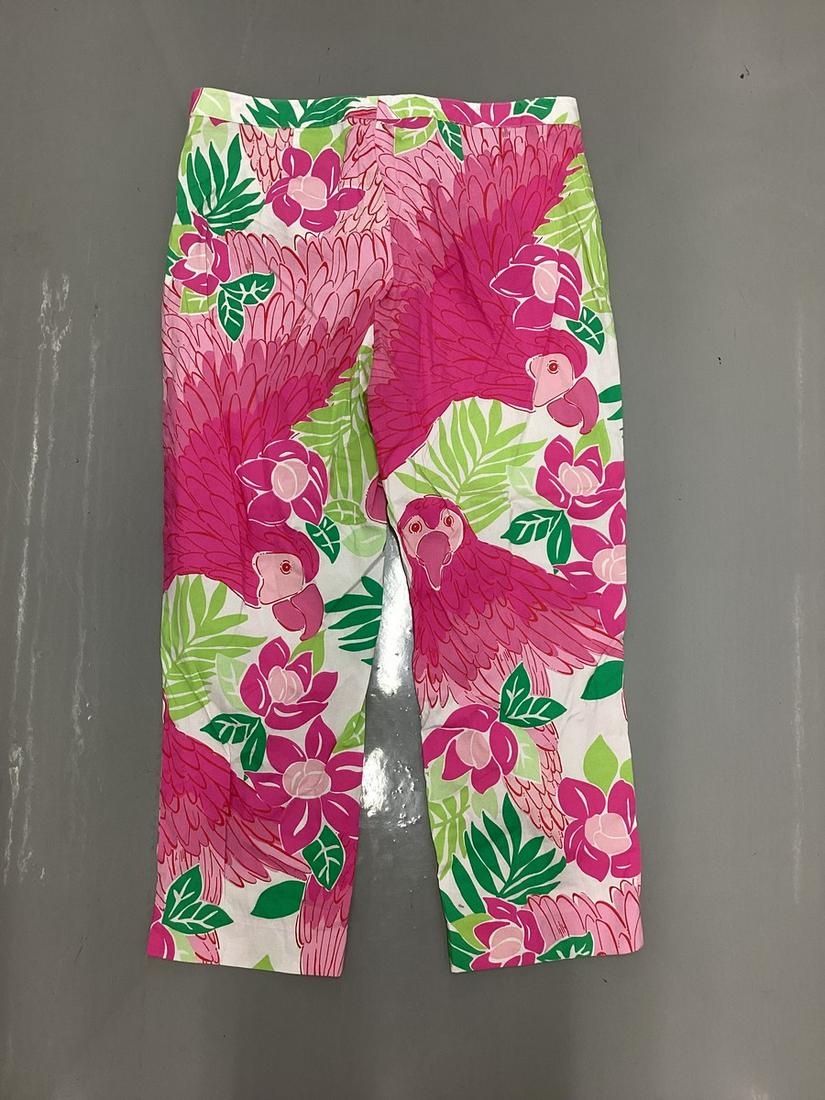 Lilly Pulitzer Pink Parrot Pants Size 10: Lilly Pulitzer Pink Parrot Pants Size 10