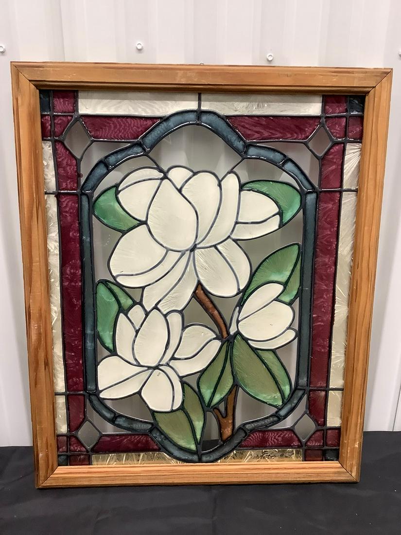 Stained Glass Floral  Wall Hanging 22x18 (1 of 1)