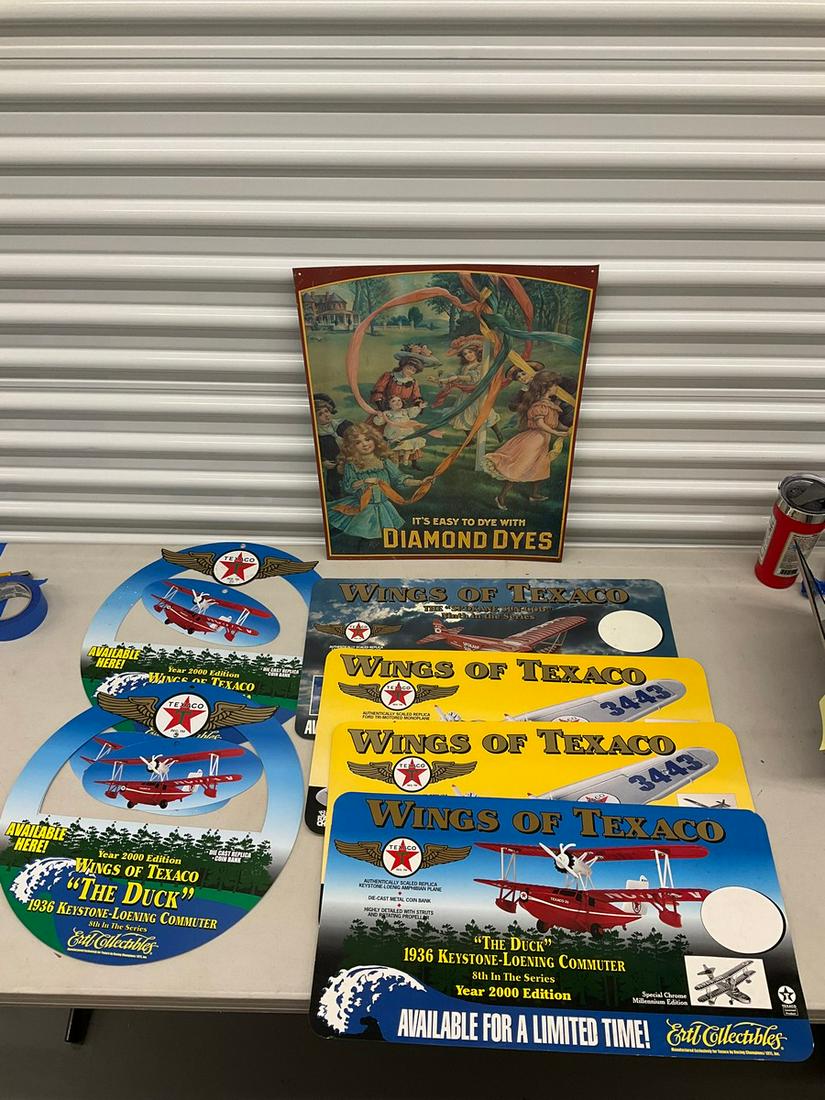 Large Lot of Vintage Wings of Texaco Signs and more (1 of 1)