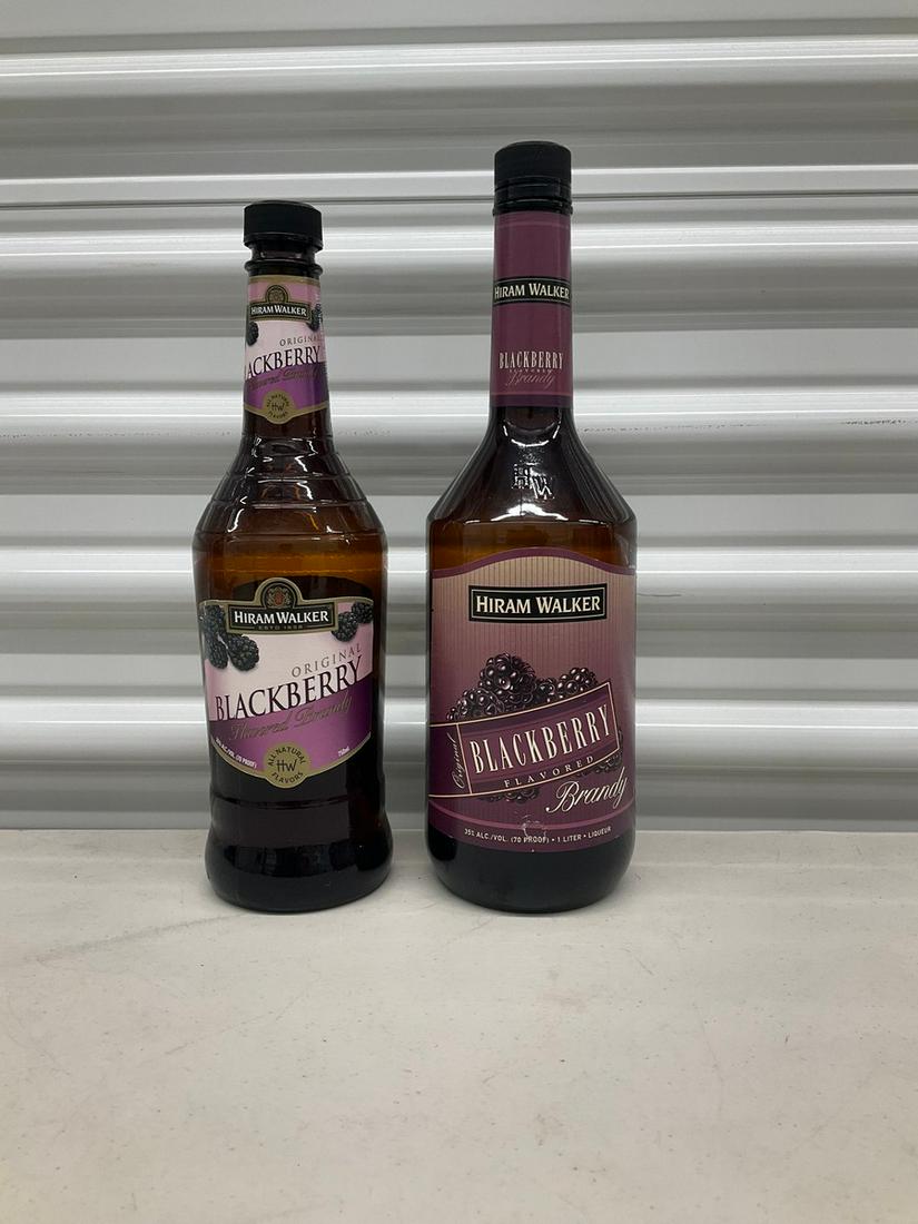 Hiram Walker Original Blackberry Flavored Brandy 750ml and 1L Bottle: Any contents in bottle is Free; You are bidding on the bottle & unbroken tax stamp