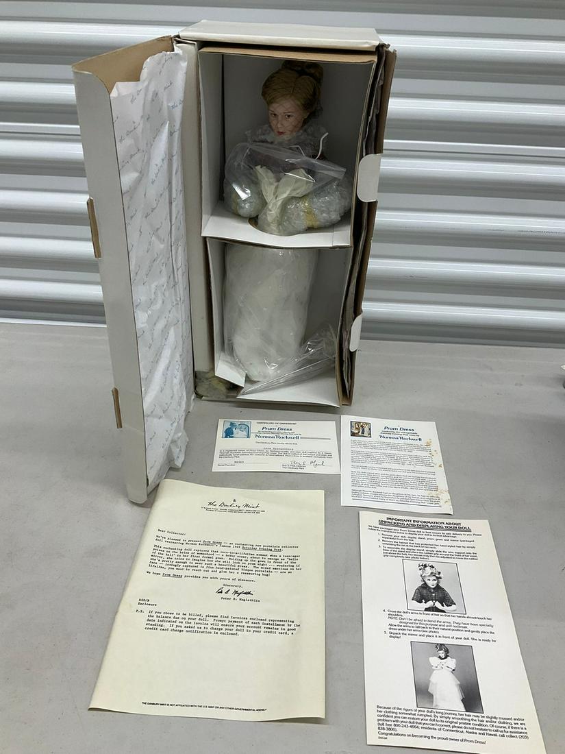 Prom Dress by Norman Rockwell Doll by The Danbury Mint with COA: 16" Tall