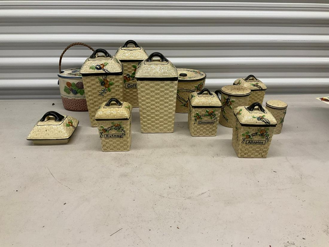 Large Lot of Hand Painted in Japan Kitchen Container Set (1 of 1)