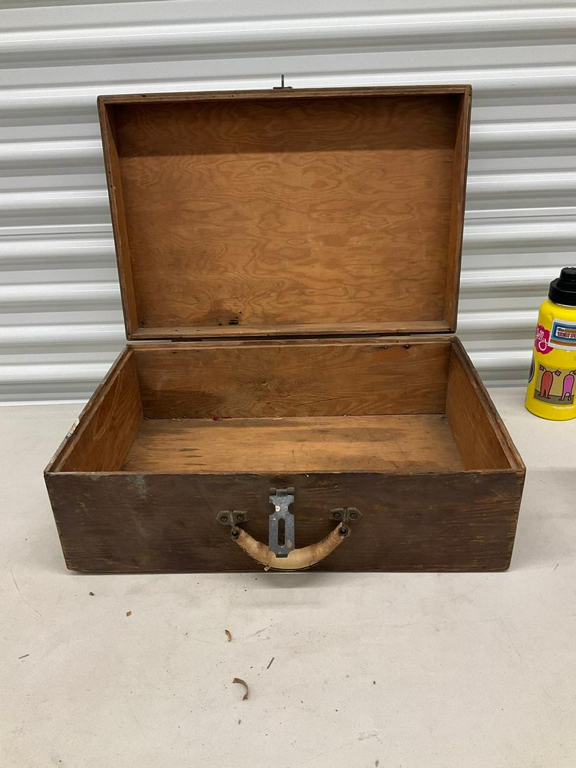 Large Wooden Trunk: 22"x15"x8"