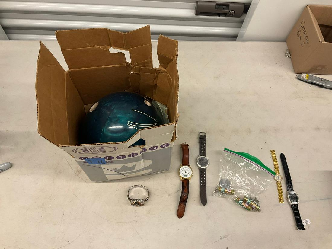 Urethane Brunswick Bowling Ball and watches (1 of 1)