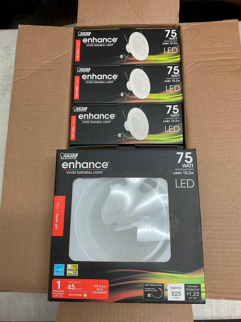 Lot of 6 FEIT electric enhance vivid lights (75 watt) (LED) (soft white) (1 of 1)
