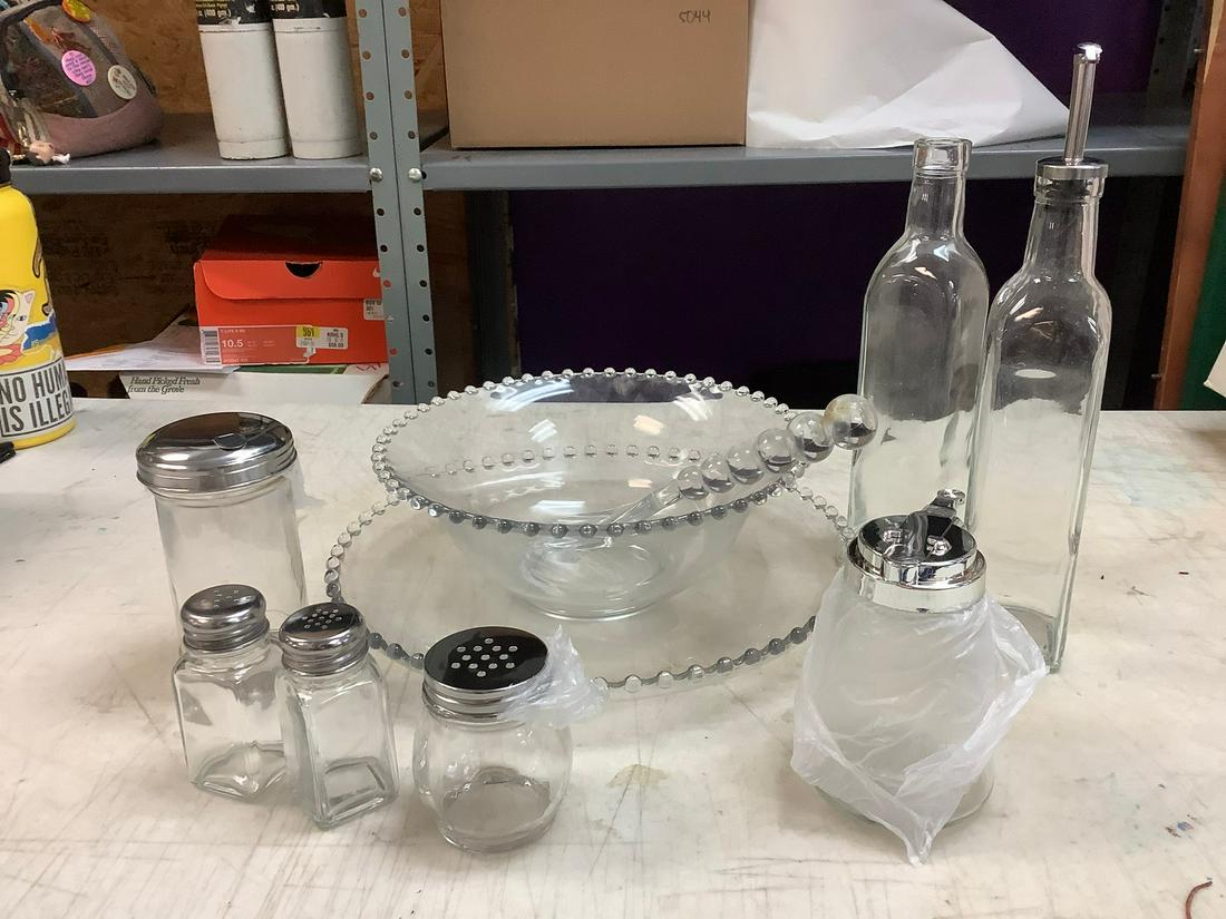 Large Lot of Glassware Dishes, Salt, Pepper, Sugar, Syrup Containers and more (1 of 1)