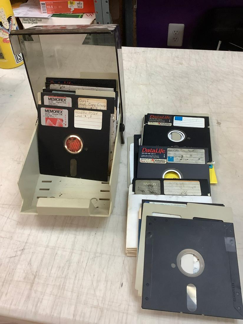 Lot of Vintage Floppy Disks in Case (1 of 1)