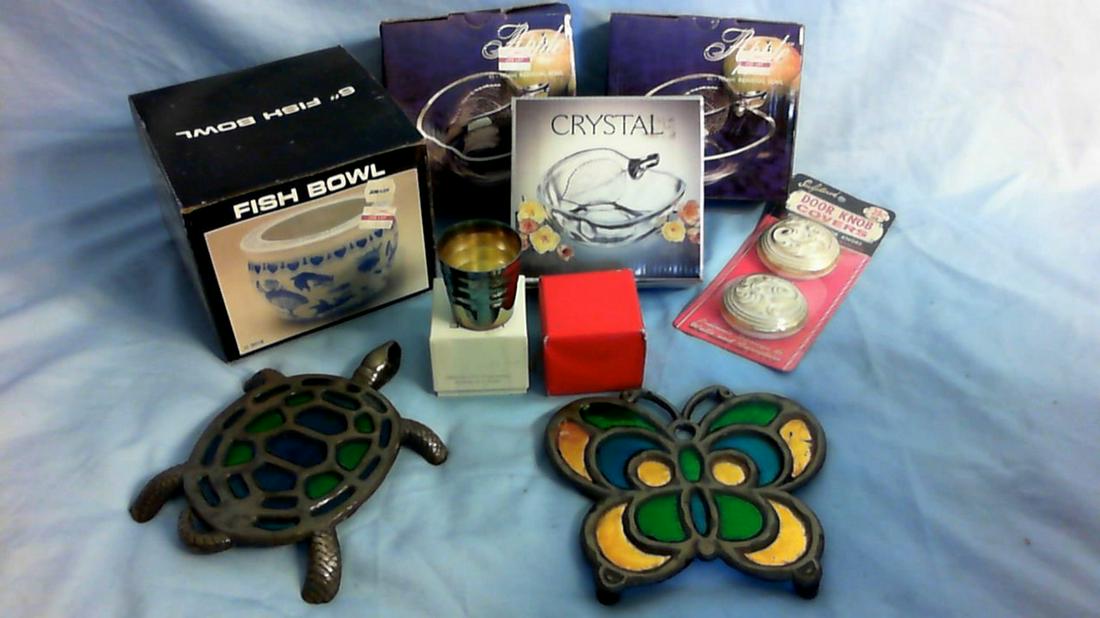 Vintage trivets, crystal boxes, and other giftware: Vintage trivets, crystal boxes, and other giftware