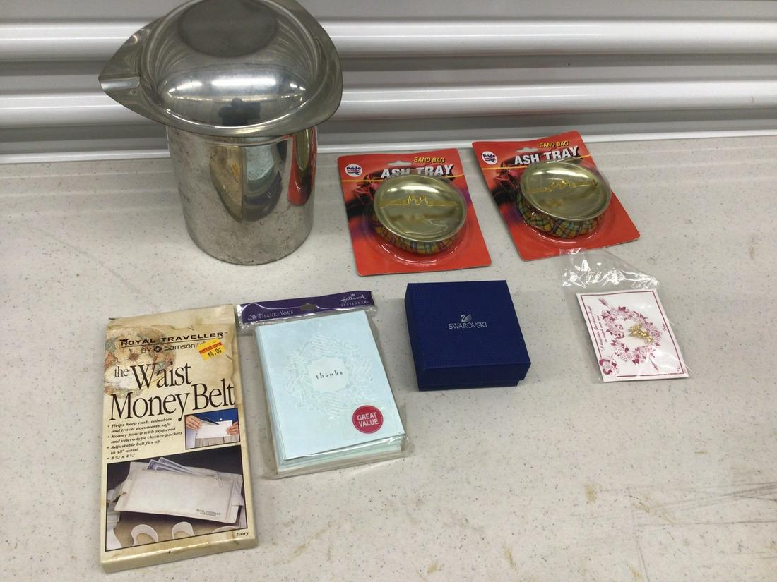 Pair of ashtrays, swarovski ornament, the waist money belt and more (1 of 1)