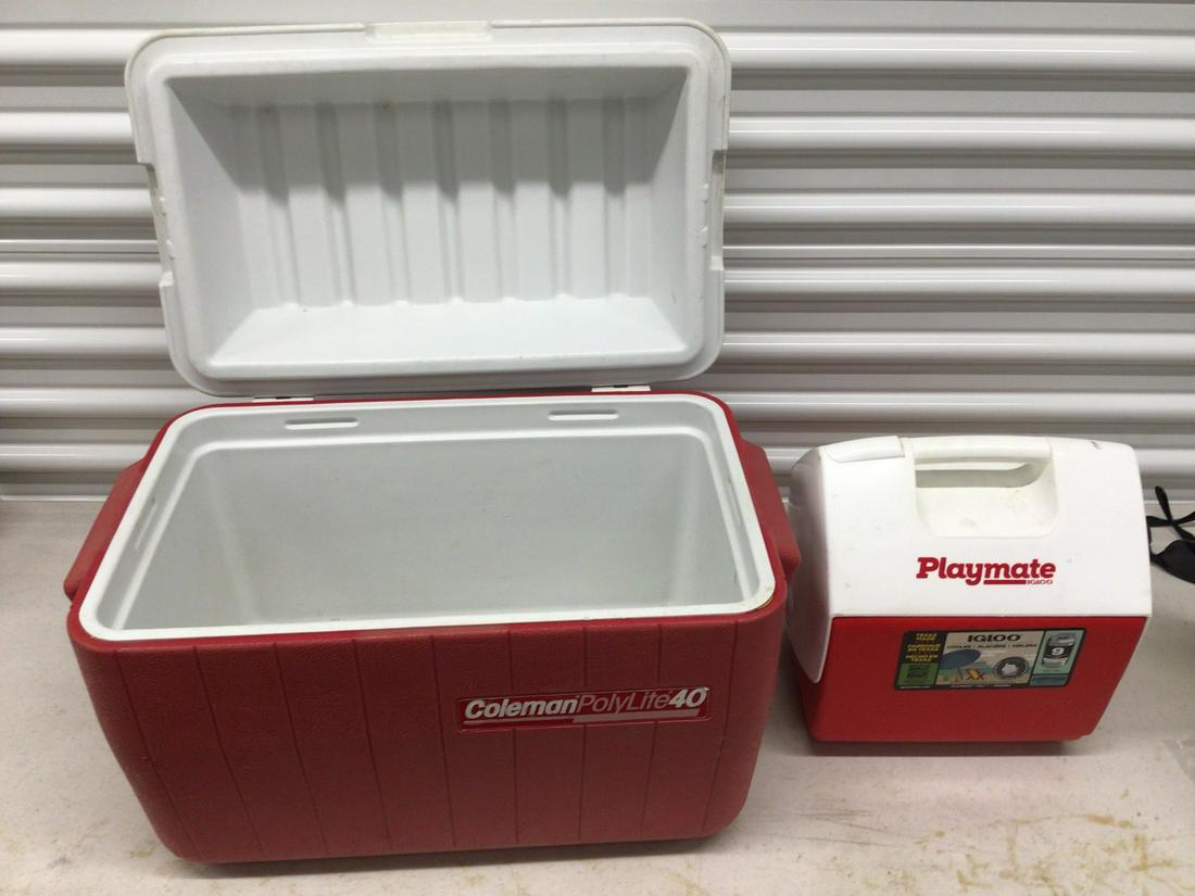 Colemon cooler and playmate igloo (1 of 1)