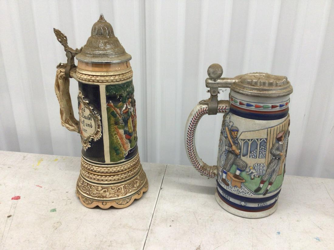 One Avon beer stein and one music box beer stein (1 of 1)