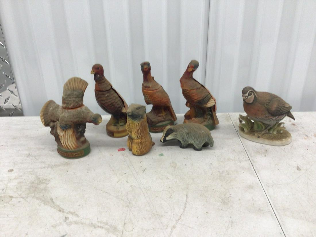 Wild Turkey bourbon decanters and woodland firguines (Goebel) (1 of 1)