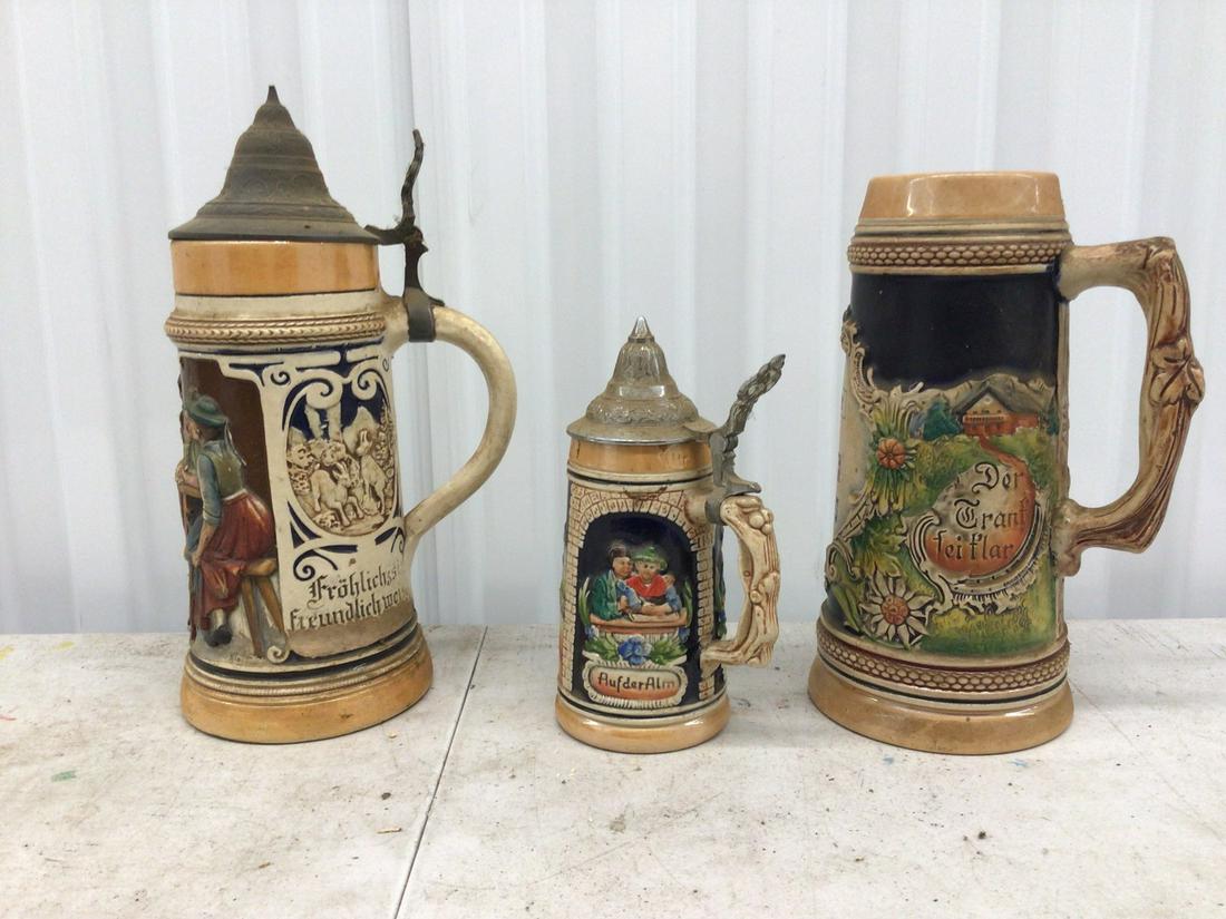 Lot of three beer steins (inluding Six Flags over Mid-America) (1 of 1)