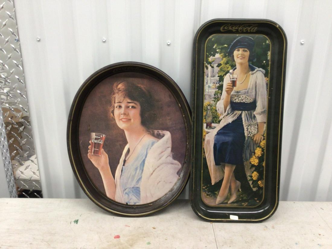 Set of two metal vintage Coca-Cola drink trays (1 of 1)