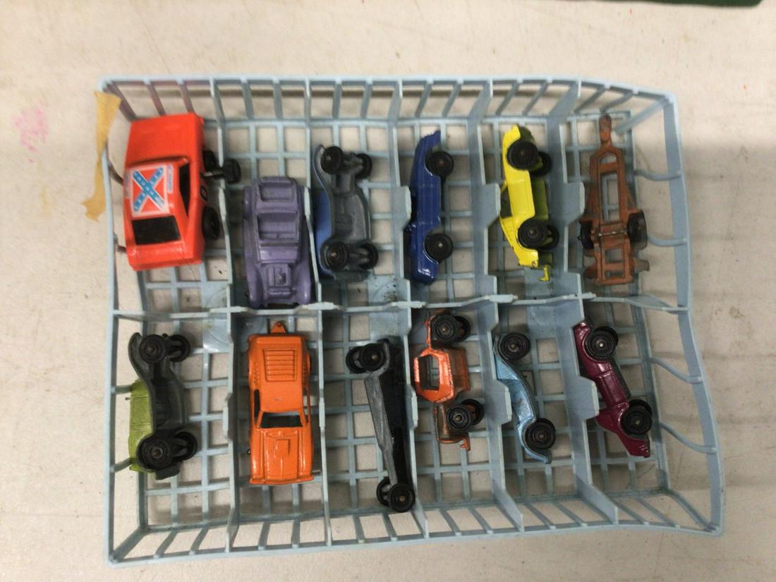 Lot of vintage Hot Wheel cars in tray (1 of 1)