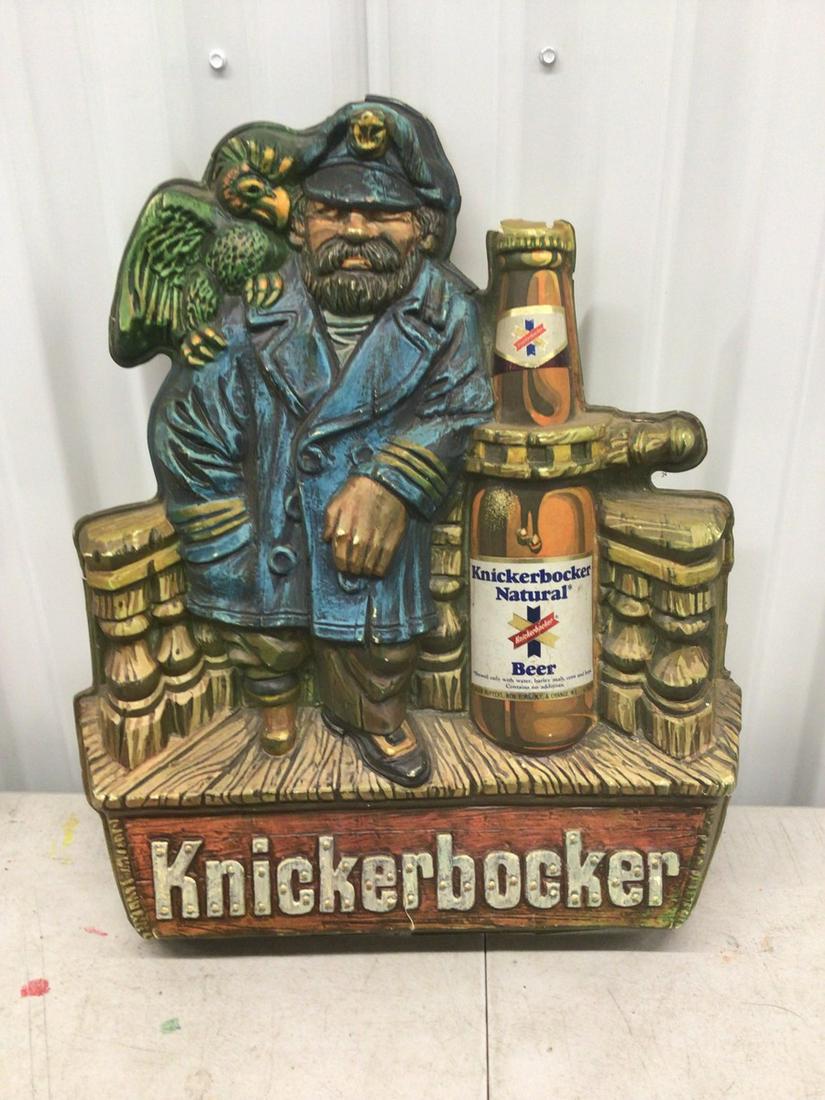 Knickerbocker Natural Beer plastic beer sign (has damage on it) (1 of 1)