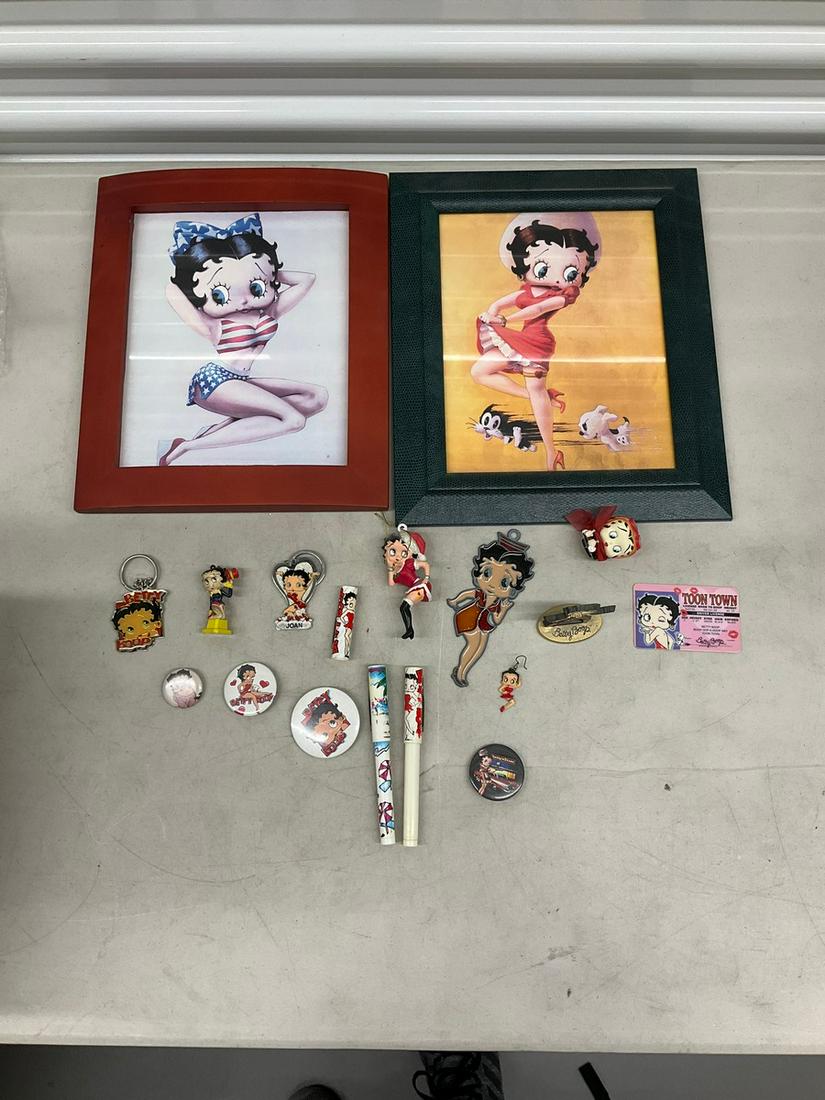 Large lot of Betty Boop items framed art, keychains, ornaments and more largest 11x13: Large lot of Betty Boop items framed art, keychains, ornaments and more largest 11x13