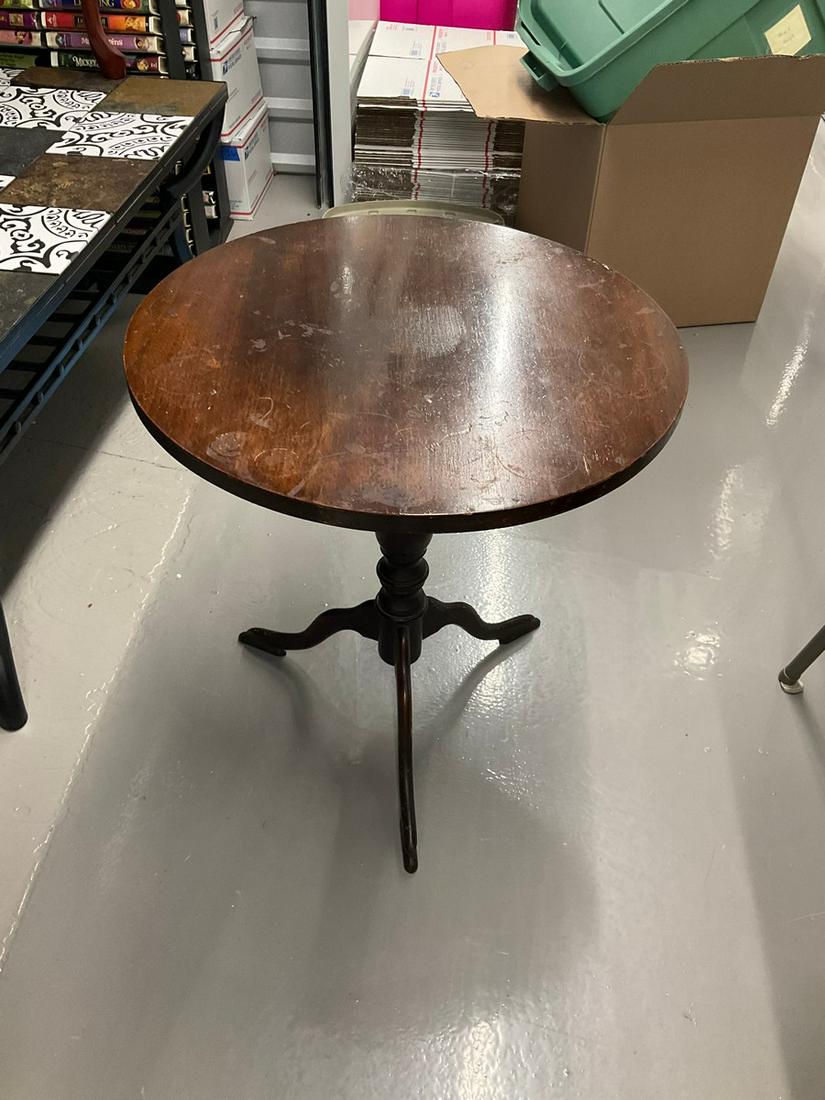 Dark wood side table 24 inches tall: Dark wood side table 24 inches tall