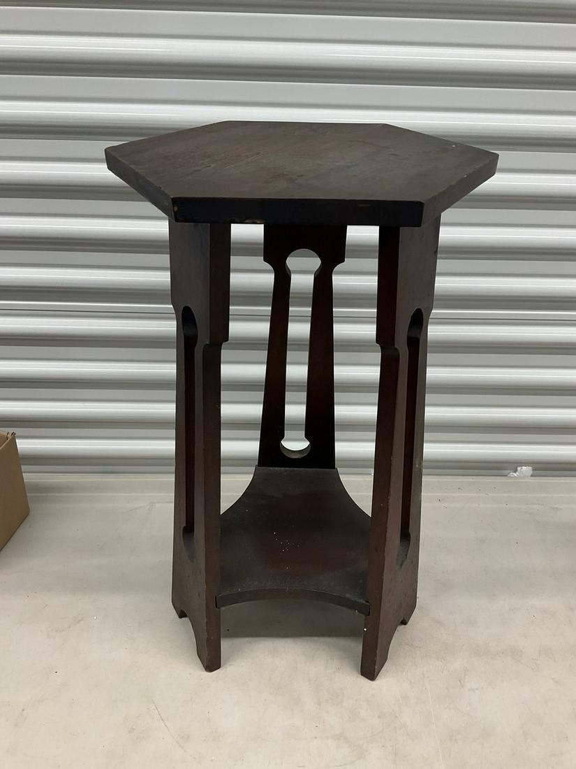 Decorative wood side table 24 inches tall: Decorative wood side table 24 inches tall