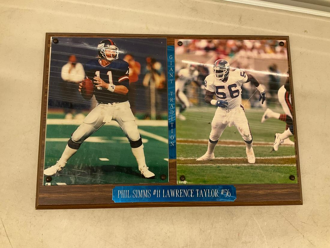 Phil Sims and Lawrence Taylor plaque 17x12: Phil Sims and Lawrence Taylor plaque 17x12