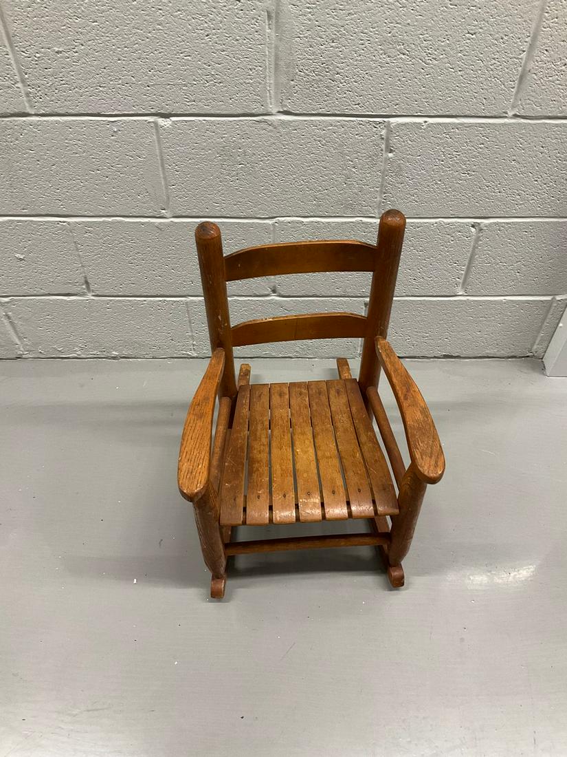Miniature wooden rocker 23 inches tall: Miniature wooden rocker 23 inches tall