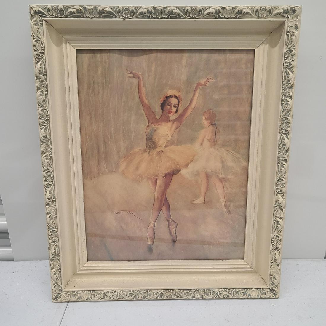 Pal Fried print, ballet girl , framed 15x18: Pal Fried print, ballet girl , framed 15x18