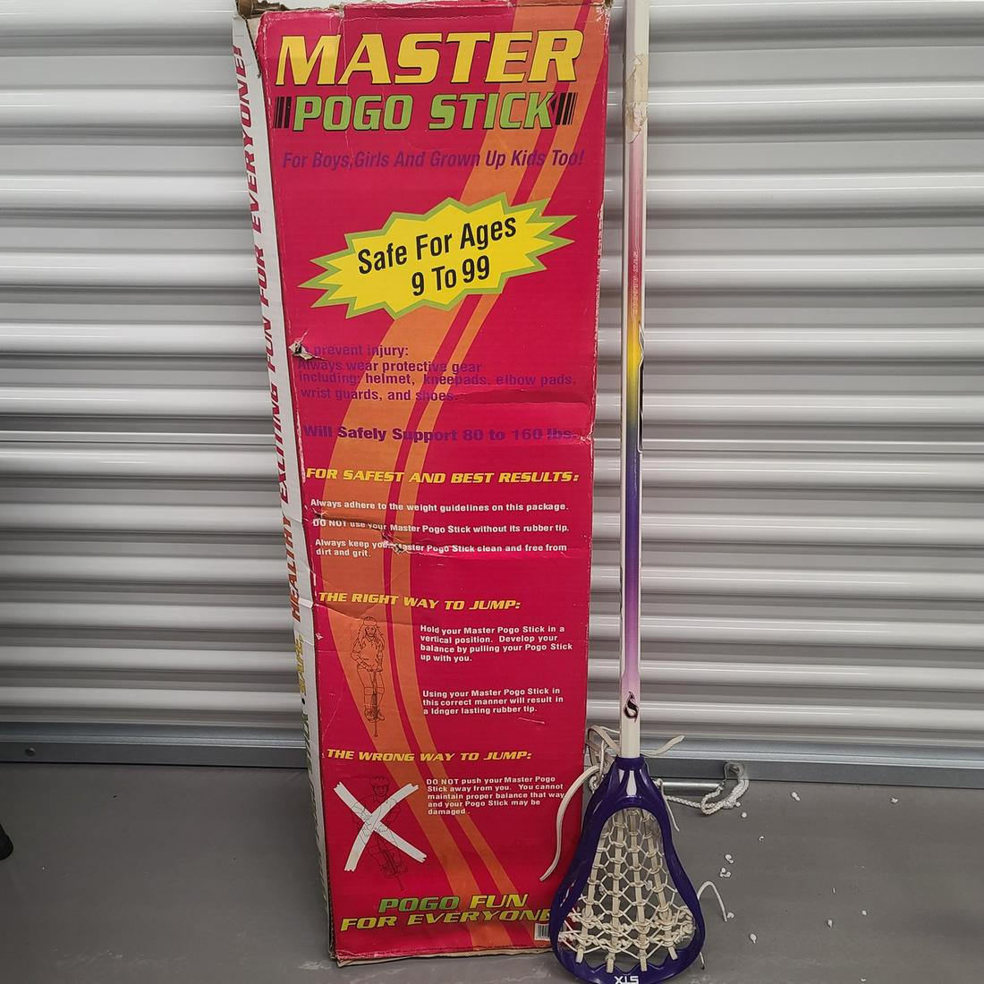 Pogo stick and lacrosse stick (1 of 1)