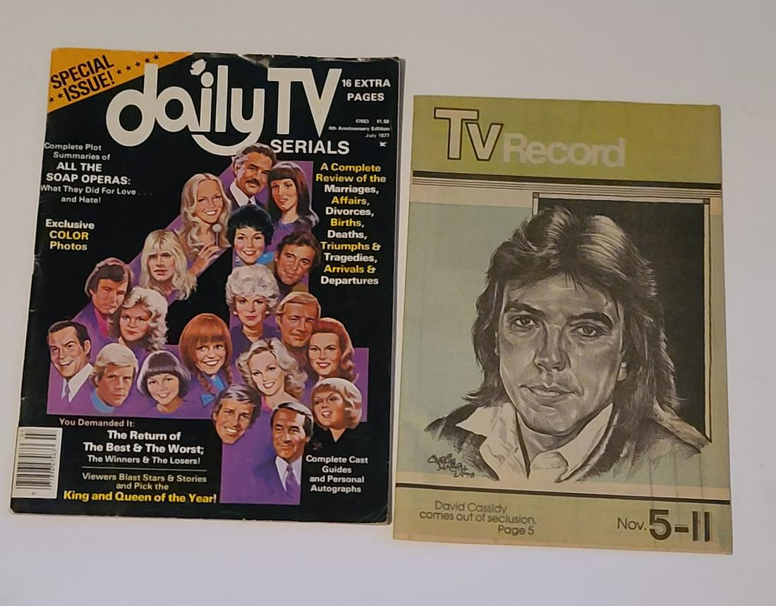 1978 Tv Record David Cassidy and 1977 Daily TV Magazines (1 of 1)