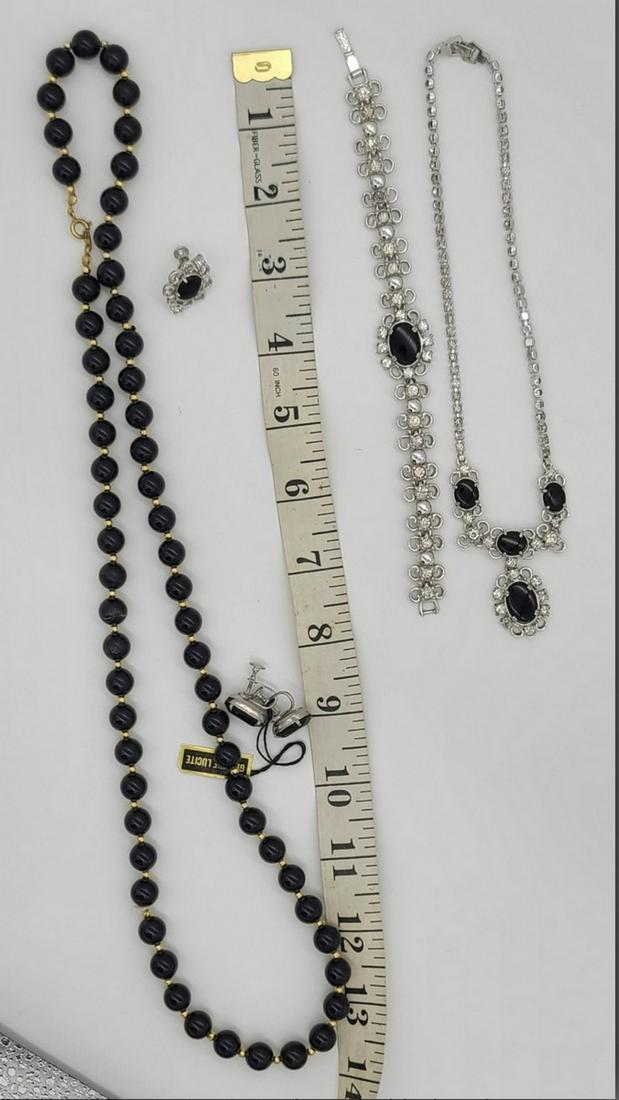 Vintage Lucite Earrings and Rhinestone Jewelry (one earring only): Vintage Lucite Earrings and Rhinestone Jewelry (one earring only)