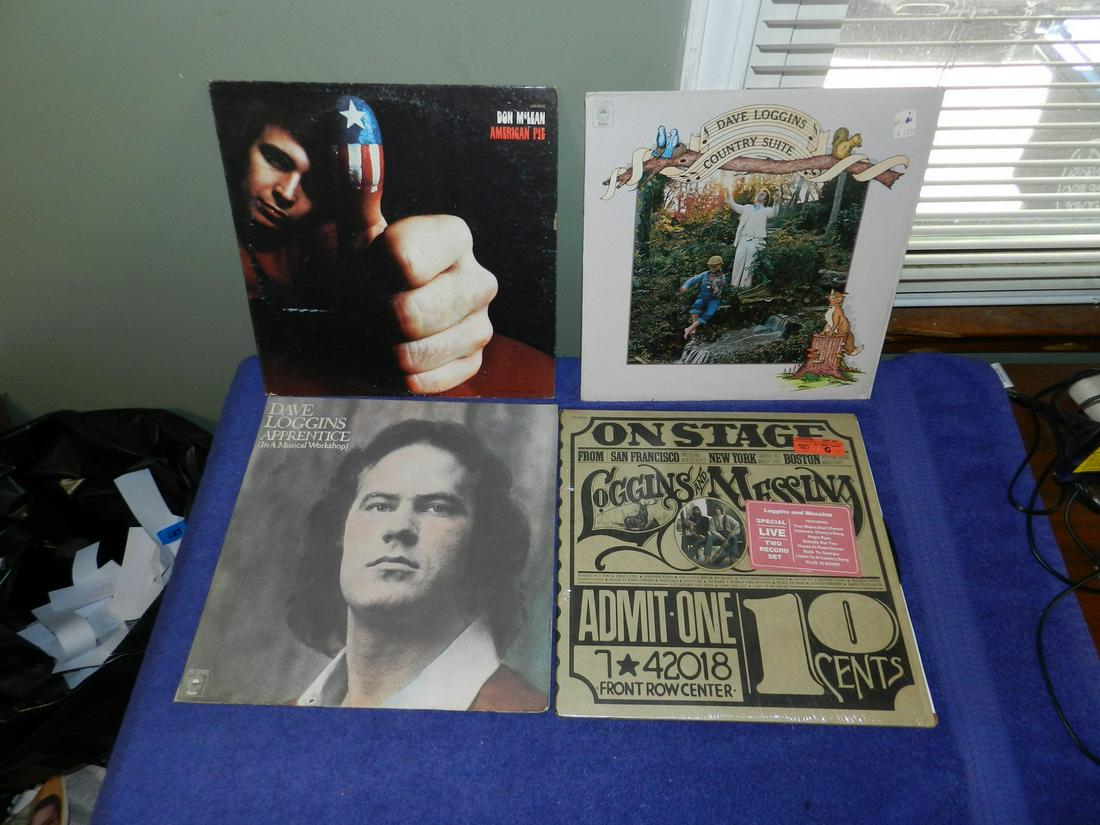 LOT OF VINTAGE RECORDS DON MCLEAN LOGGINS MESSINA: LOT OF VINTAGE RECORDS DON MCLEAN LOGGINS MESSINA
