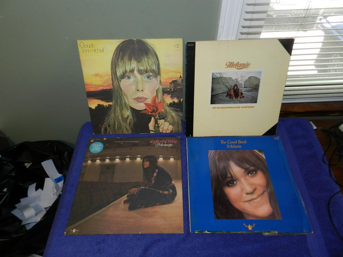 LOT OF VINTAGE RECORDS JONI MITCHELL MELANIE (1 of 1)