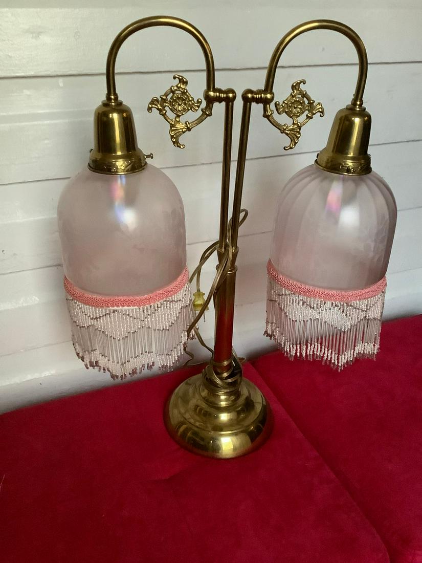 Pink Decorative Lamp With Hanging Beads: Pink Decorative Lamp With Hanging Beads