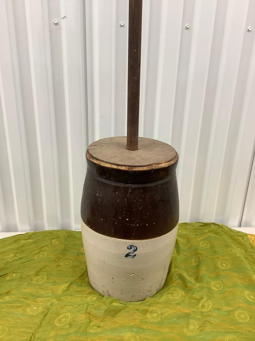 Medium No. 2 Crock with Butter Churner 32 in. (1 of 1)