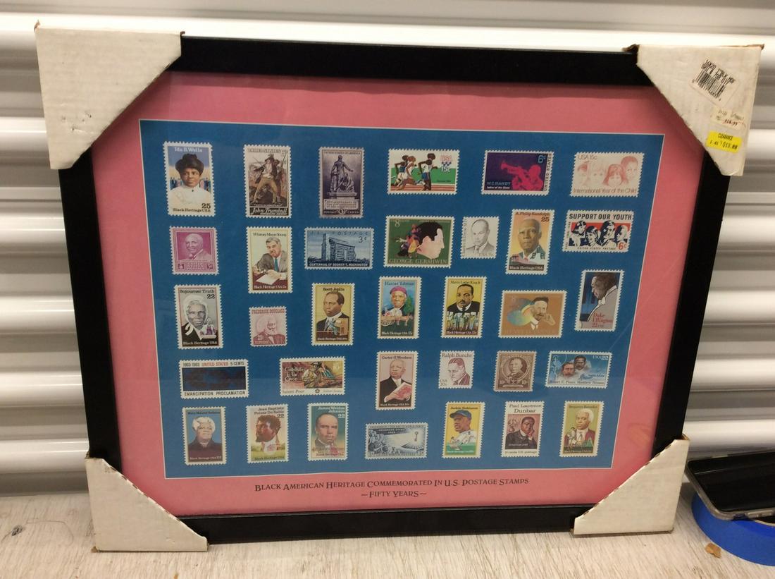 Framed 3D image of people on boat 23x17: Framed 3D image of people on boat 23x17