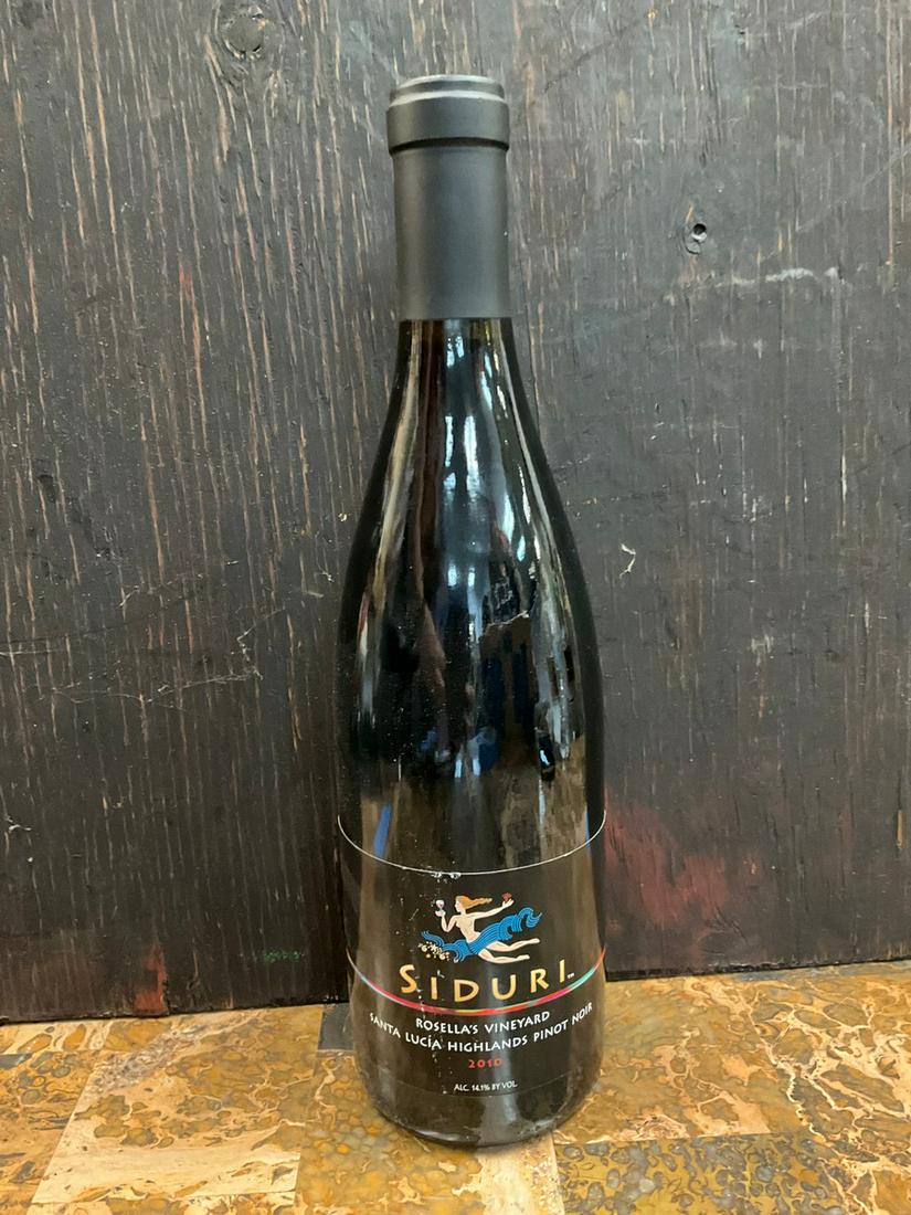 Siduri Rosella's Vineyard 2010 Pinot Noir 750 mL unopened: Any contents in bottle is Free; You are bidding on the bottle & unbroken tax stamp