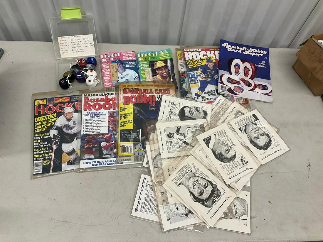 Lot of vintage Baseball magazines, plastic team helmets, and more (1 of 1)