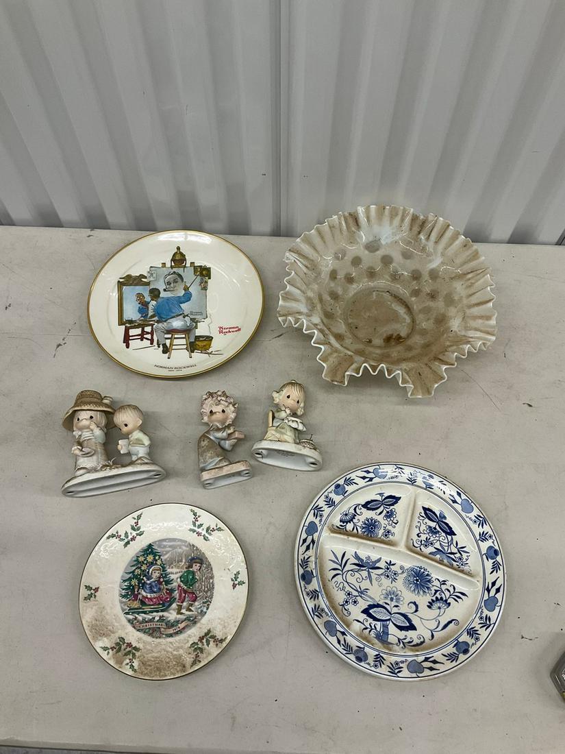 Normal Rockwell "Triple Self Portrait" decorative plate, Precious Moments ceramic figurines and more (1 of 1)