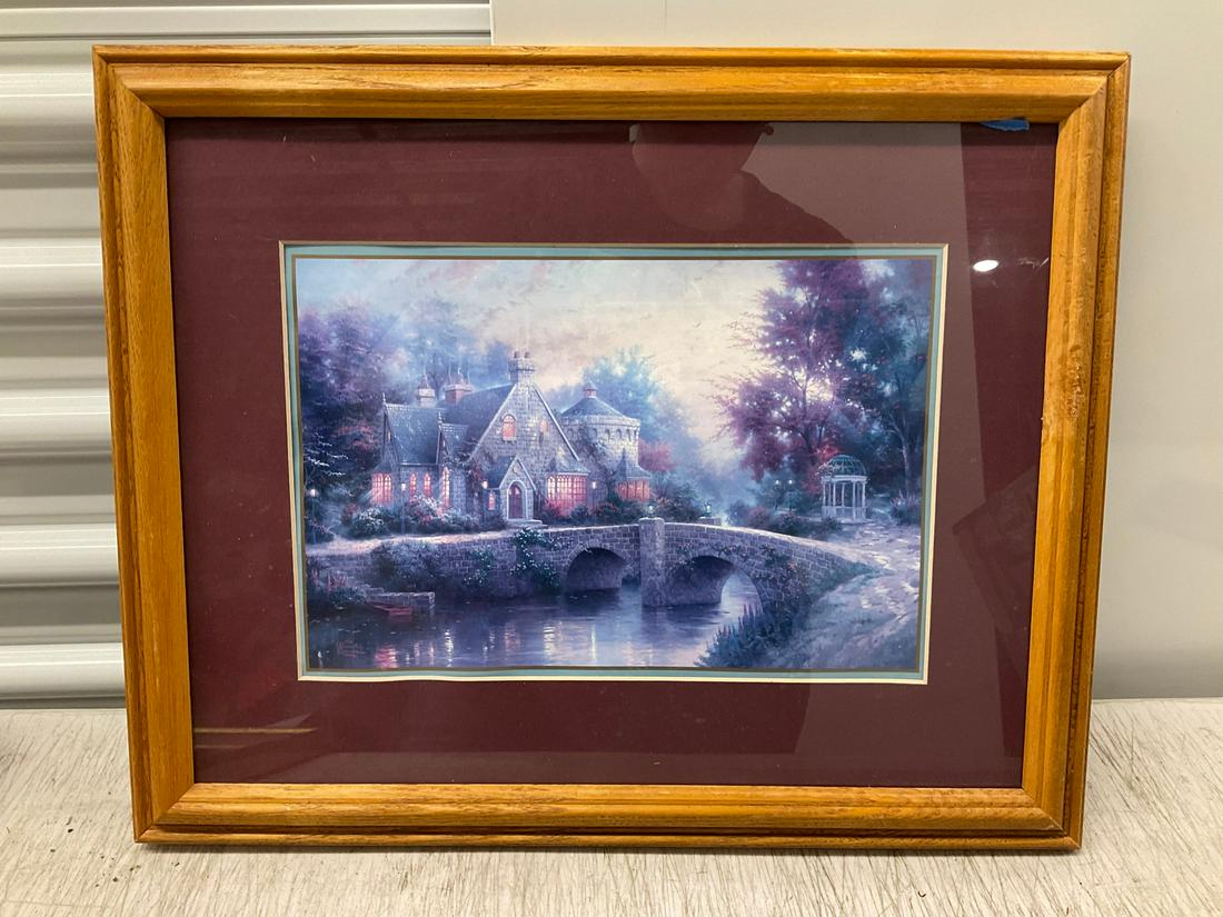 Signed and framed print Thomas Kinkade 16x13: Signed and framed print Thomas Kinkade 16x13