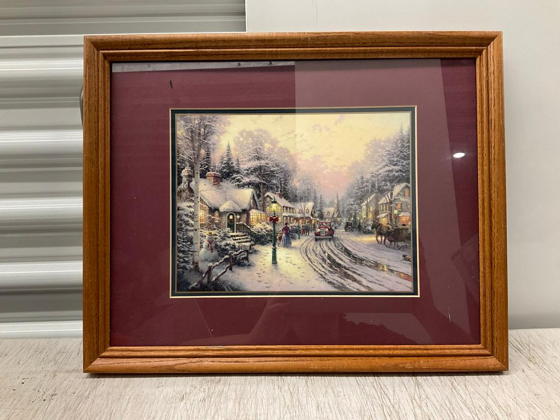 Thomas Kinkade framed and signed print 16x13: Thomas Kinkade framed and signed print 16x13