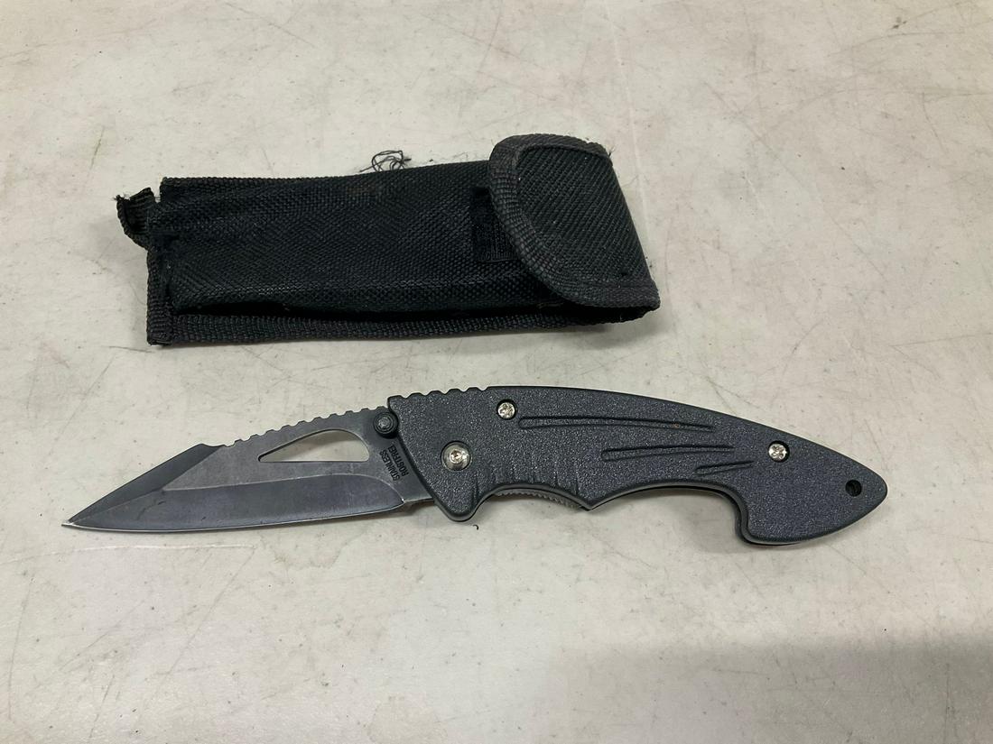 Stainless Rostfrei folding pocket knife with cloth case (1 of 1)