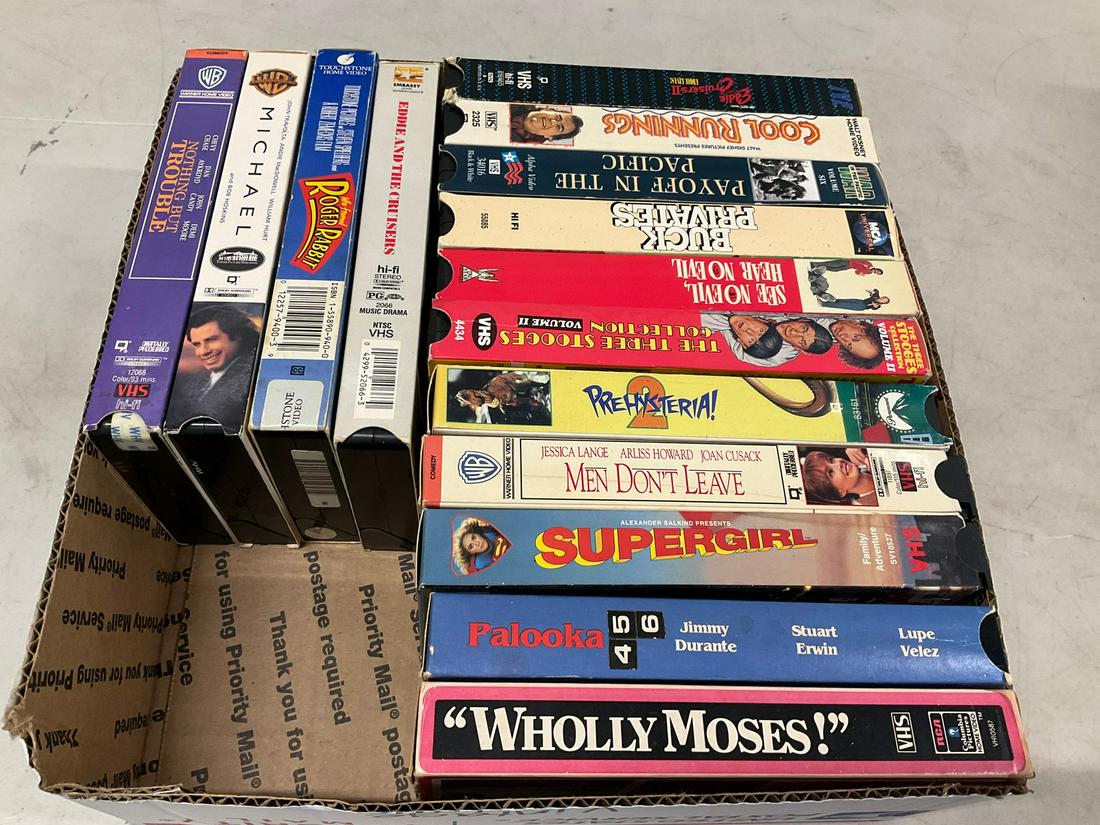 Lot of VHS tapes including Wholly Moses!, Supergirl, Cool Runnings, Roger Rabbit, Micheal and more: Lot of VHS tapes including Wholly Moses!, Supergirl, Cool Runnings, Roger Rabbit, Micheal and more