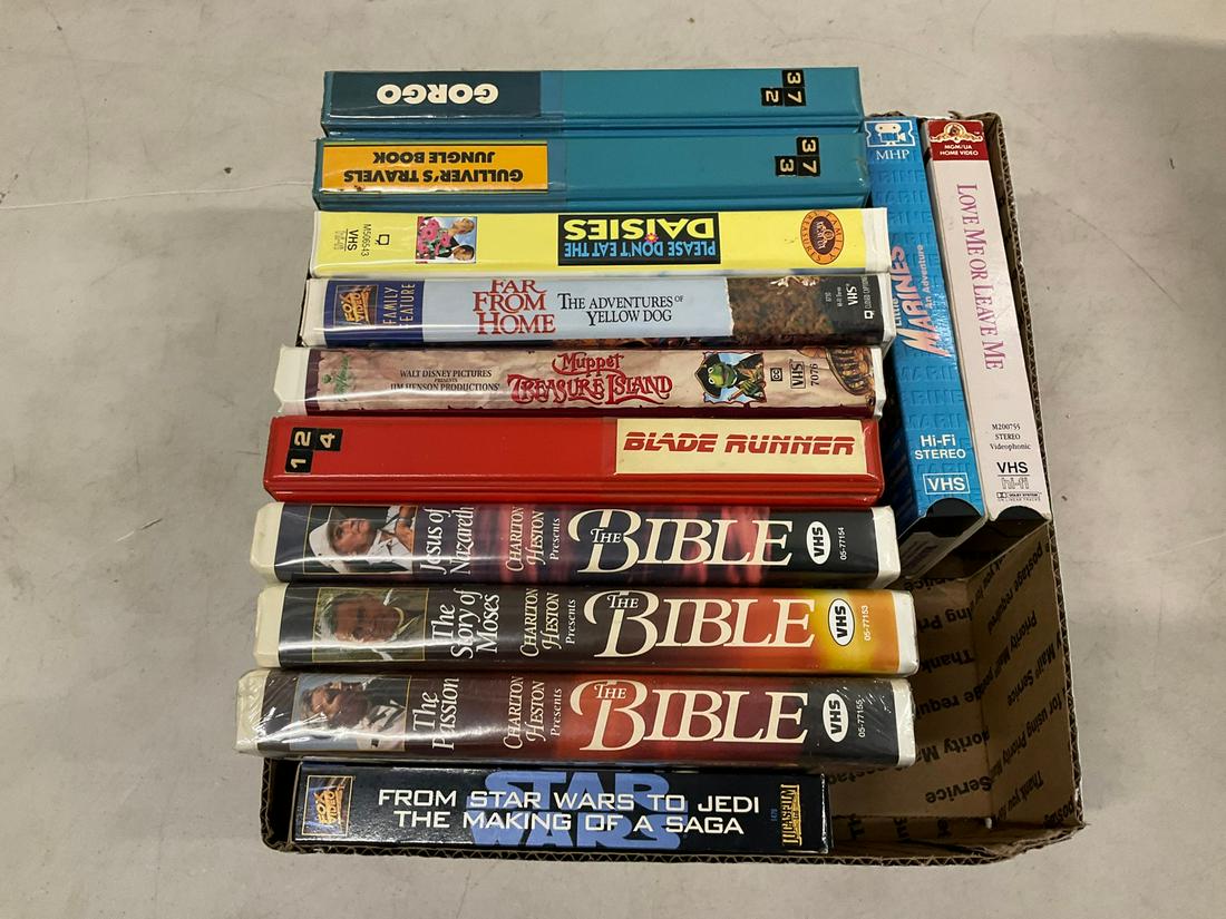 Lot of VHS tapes including The Bible, Blade Runner, Muppet Treasure Island and more (1 of 1)