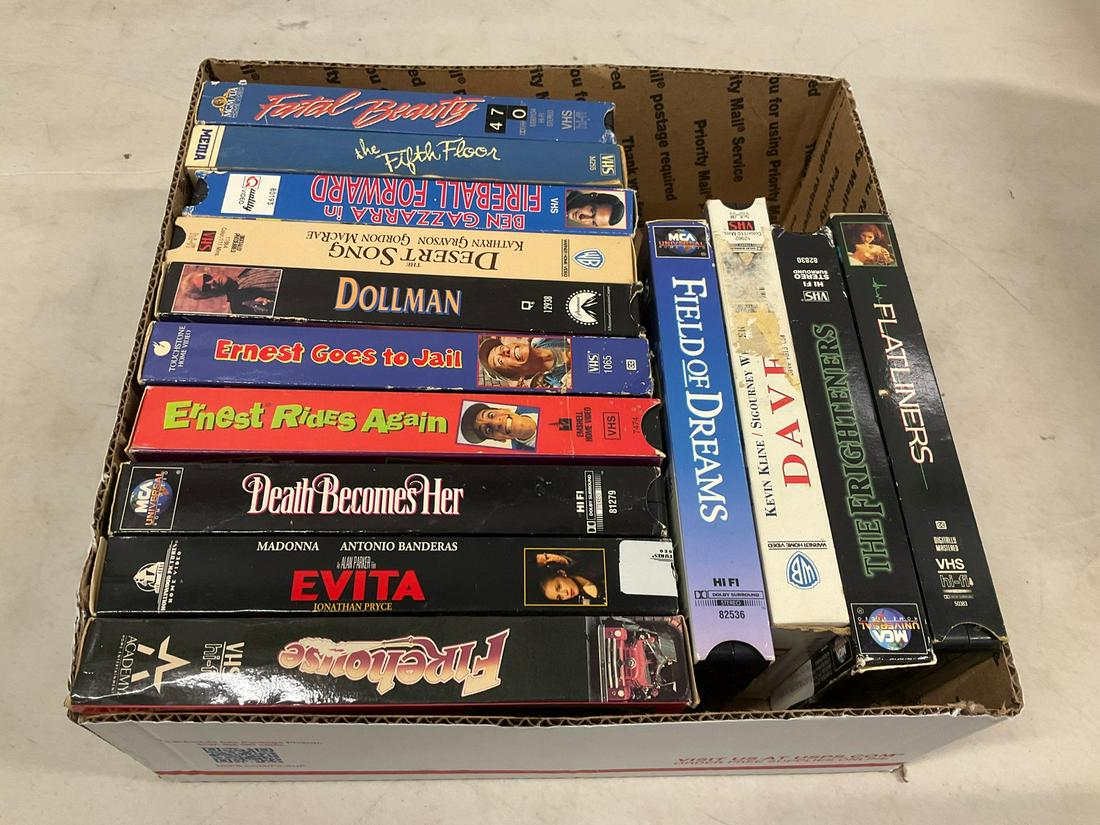 Lot of VHS tapes including Evita, Flatliners, Field of Dreams, Dave and more (1 of 1)