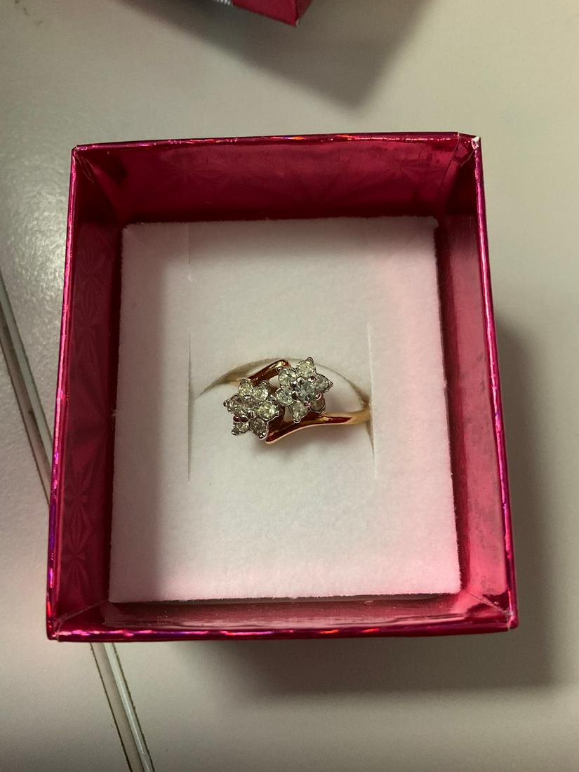 14kt Goldplated CZ Flowers Ring (1 of 1)