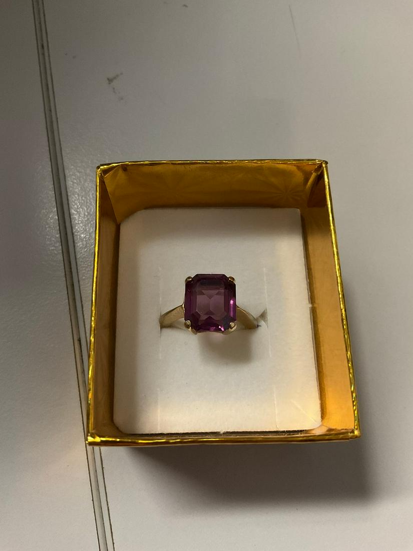 14kt Goldplated Ring with Amethyst (1 of 1)