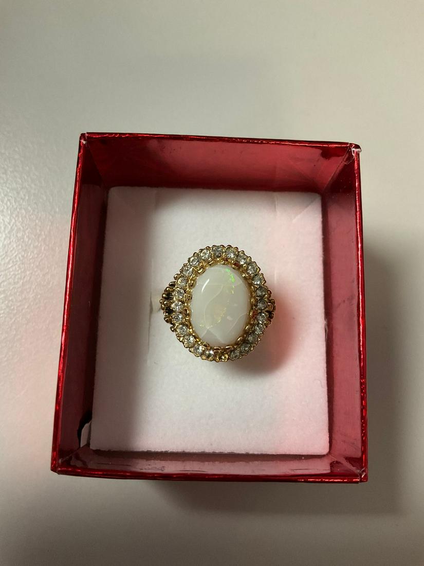 18kt Goldplated CZ Ring with Quartz Stone (1 of 1)